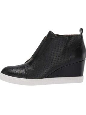 Linea Paolo Felicia Wedge Sneaker Black Platform Shoes Bootie Womens Size: 8.5M